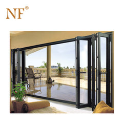 Used storm hurricane proof impact glass exterior folding bifolding doors on China WDMA