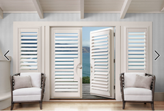 Vivid White Wood and Vinyl California Plantation Shutters for Windows on China WDMA