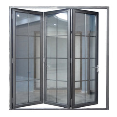 Waterproof Exterior Bi Fold Doors Aluminum Folding Storm Door System on China WDMA