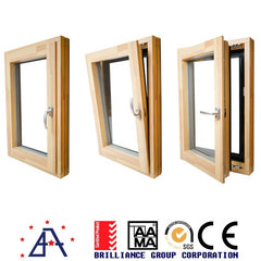 Waterproof Solid wood aluminum cladding tilt & turn windows with tempered glass on China WDMA