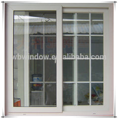 White Frame 3 panes aluminum sliding window with grill on China WDMA