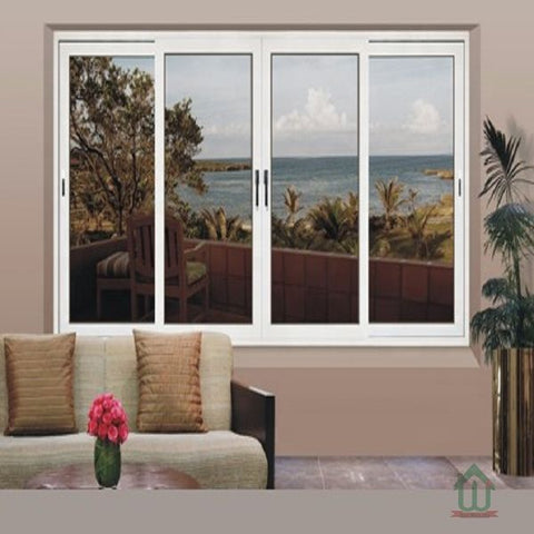 White aluminum sliding window with 4 panels on China WDMA