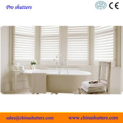 White indoor wooden plantation window shutters on China WDMA