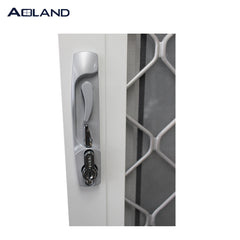 White powder coated balcony sliding glass door with mesh exterior sliding door on China WDMA