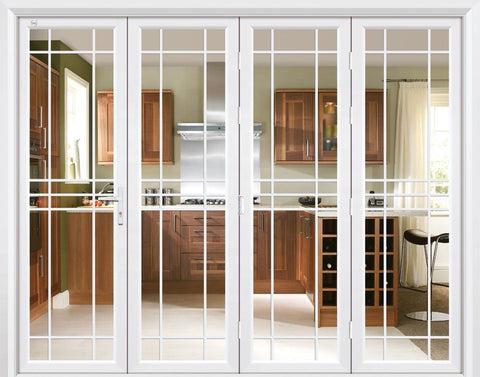 White thermal break double glass aluminium exterior patio folding doors on China WDMA