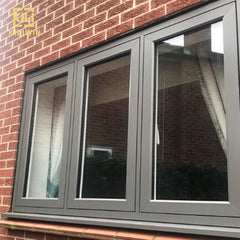 Wholesale australia standard inward opening waterproof heat insulated double glazed black aluminum french casement window on China WDMA