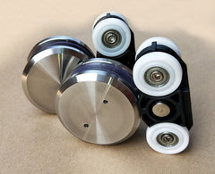 Wholesale glass door hanging wheel sliding door rollers wheel track and wheels on China WDMA