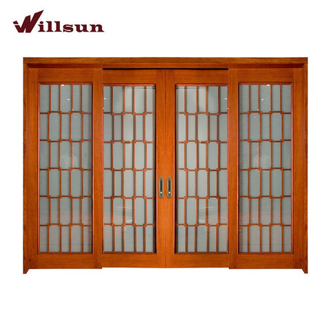 Wood Frame 4 Panel Sliding Glass Patio Doors Sliding Interior French Doors Best French Patio Doors on China WDMA