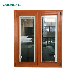 Wood clad aluminum casement window with inbuilt blinds on China WDMA