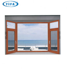 Wood clad aluminum casement window with inbuilt blinds on China WDMA