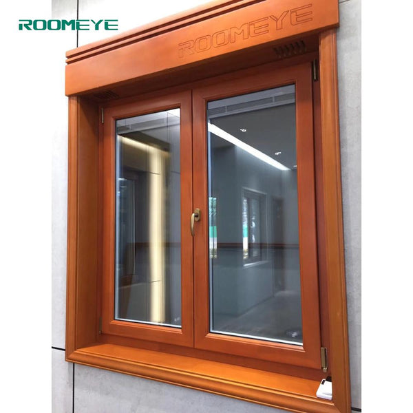 Wood clad aluminum casement window with inbuilt blinds on China WDMA