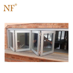 Wrought iron window balcony double glazed hurricane proof glass accordion bi folding window on China WDMA