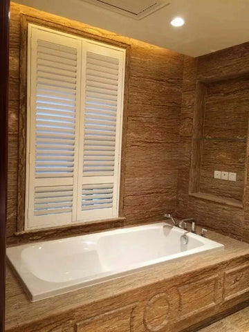 advanced technology bathroom blinds window or PVC plantation window shutters low costs from China on China WDMA