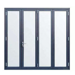 aluminium glass folding or bi fold interior doors system frame with frosted glass inserts on China WDMA