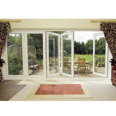 aluminium glass folding or bi fold interior doors system frame with frosted glass inserts on China WDMA