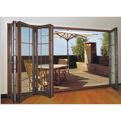 aluminium glass folding or bi fold interior doors system frame with frosted glass inserts on China WDMA