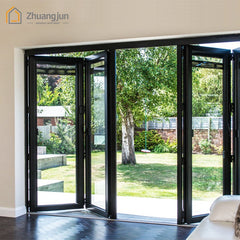 aluminum folding door with double glass on China WDMA