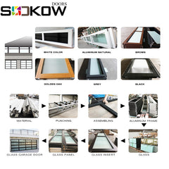 aluminum frame glass panel insulated frosted glass panel garage door cost on China WDMA