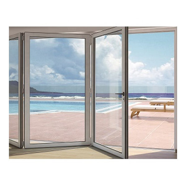 aluminum frame tempered glass bifold door bi fold screen door on China WDMA