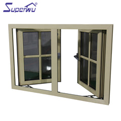 aluminum grill design double glazed fixed panel casement window and doors on China WDMA