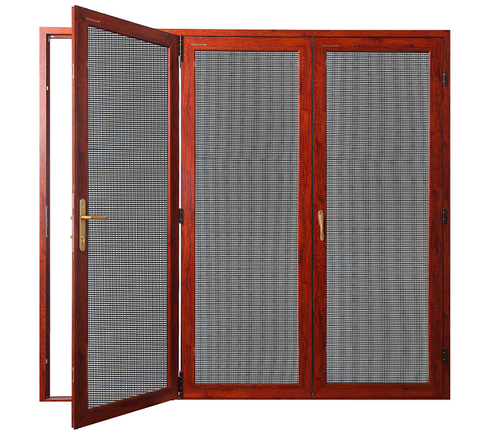 aluminum security screen door and window Bi-fold folding aluminum door with fly screen design for home balcony on China WDMA