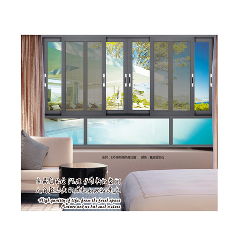 aluminum sliding french window with net on patio windows on China WDMA