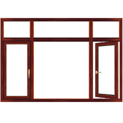 aluminum windows doors thermal break Tempered Glasses American crank timber aluminium casement window on China WDMA