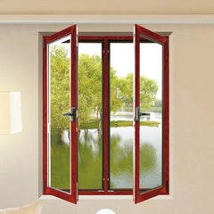 aluminum windows doors thermal break Tempered Glasses American crank timber aluminium casement window on China WDMA