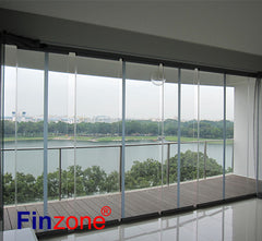 anti-theft glazed frameless exterior glass sliding doors on China WDMA