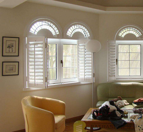 arch shape PVC plantaion window shutters on China WDMA