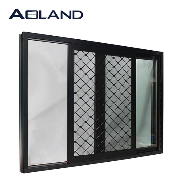 black aluminum sliding door with stainless steel security mesh on China WDMA on China WDMA