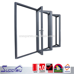 competitive price china market external folding patio doors aluminum bifolding door on China WDMA