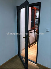 construction single pane aluminium interior french frosted double tempered glass bathroom door casement swing door on China WDMA