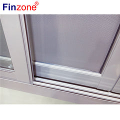 cost efficient thermal break bridge fancy handle soundproof aluminum sliding glass window with stainless steel screen on China WDMA