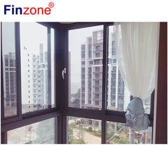 cost efficient thermal break bridge fancy handle soundproof aluminum sliding glass window with stainless steel screen on China WDMA