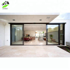 custom latest main designs narrow aluminium frame glass sliding stacking doors on China WDMA