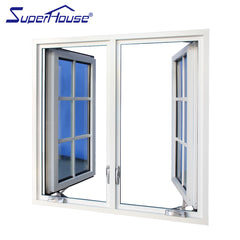 double casement style aluminum frame glass windows on China WDMA