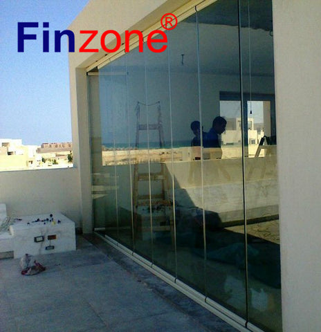 exterior frameless glass folding screen door aluminium door and window on China WDMA