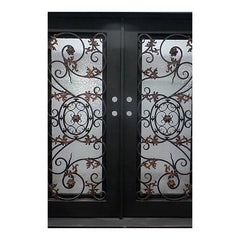 exterior safety front entry double glazed sliding swing iron glass wrought doors near me modern on China WDMA