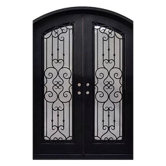 exterior safety front entry double glazed sliding swing iron glass wrought doors near me modern on China WDMA