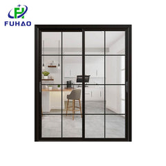 external exterior aluminum fitting aluminium sliding glass stacking doors Aluminium double track sliding door on China WDMA