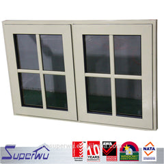 fire rated aluminum window manufacturer aluminium double glass casement windows with colonial bar on China WDMA