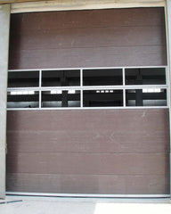 fireproof industrial french sliding sectional garage doors with small door on China WDMA