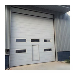 fireproof industrial french sliding sectional garage doors with small door on China WDMA