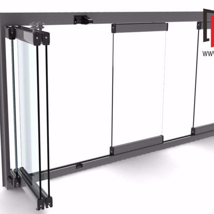 frameless folding windows balcony glazing as glass curtain window door export to USA on China WDMA