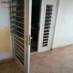 hot sales and high-quality shutter louver window with pvc upvc vinyl profile double tempered glass on China WDMA