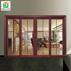 industrial trackless interior black Sliding French Doors aluminium 4 Panel Interior Doors Glass Patio sliding Doors on China WDMA