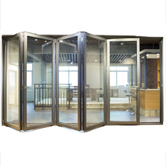 large opening insulated soundproof exterior aluminum glass bi folding door on China WDMA