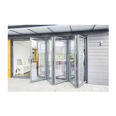 modern waterproof bifold folding doors Aluminum glass bi-folding door for living room on China WDMA