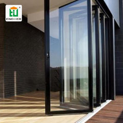 open yard black aluminum bi-fold windows industry aluminum frame ready made sliding and folding glass windows grill design india on China WDMA